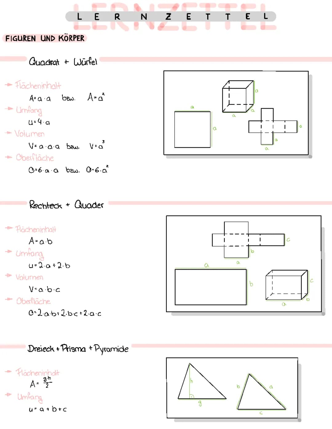 Figuren und geometrische Körper 