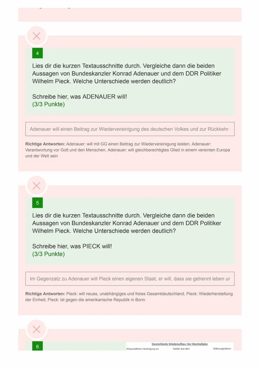 M9 - 1. Große Probe im Fach GSE
Donnerstag 29.10.20
Deutschland in der Nachkriegszeit
"Von 37 möglichen Punkten hast du 36
erreicht.
Damit e