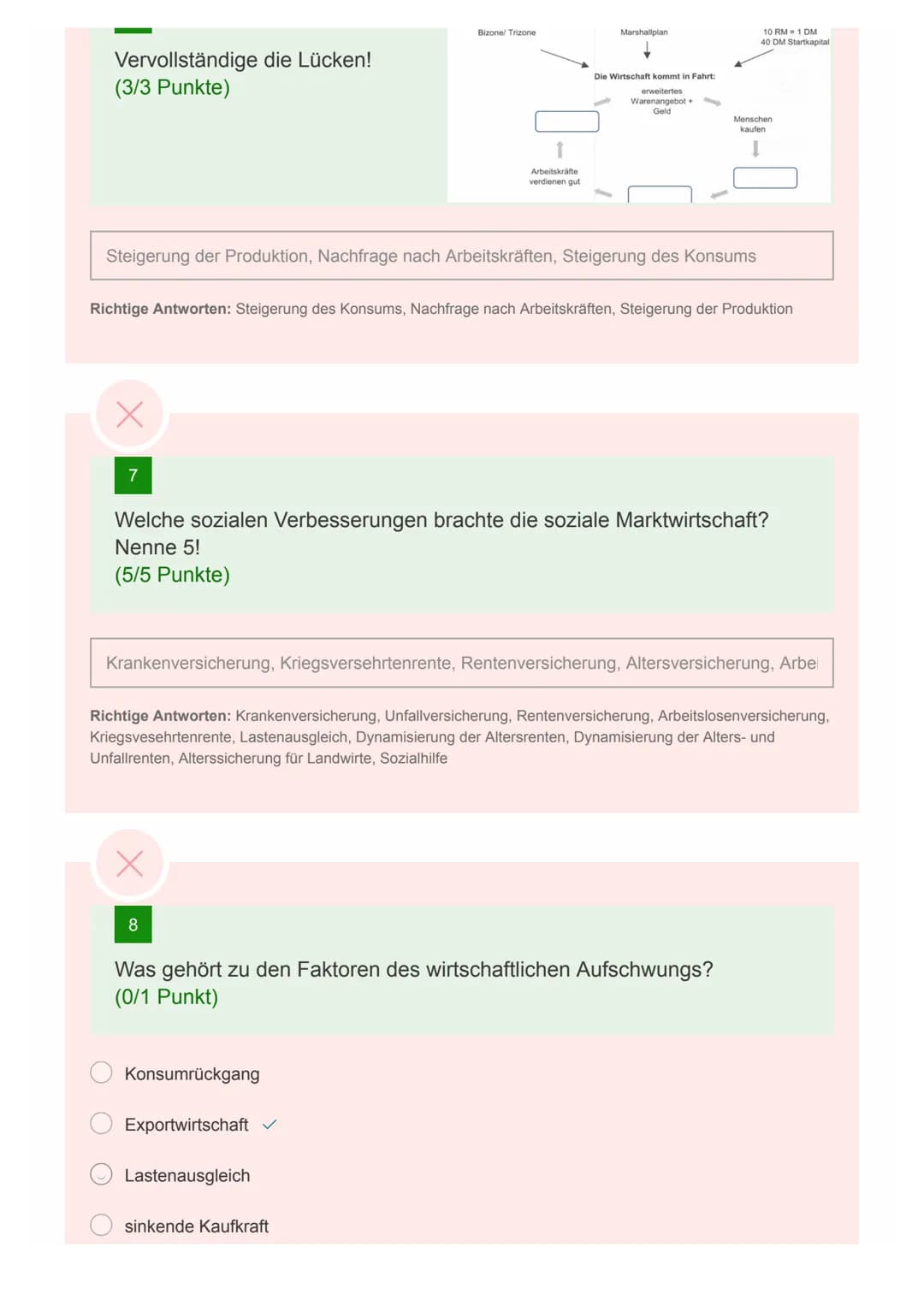 M9 - 1. Große Probe im Fach GSE
Donnerstag 29.10.20
Deutschland in der Nachkriegszeit
"Von 37 möglichen Punkten hast du 36
erreicht.
Damit e