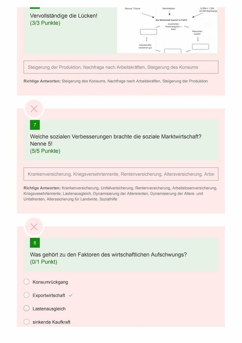 M9 - 1. Große Probe im Fach GSE
Donnerstag 29.10.20
Deutschland in der Nachkriegszeit
"Von 37 möglichen Punkten hast du 36
erreicht.
Damit e