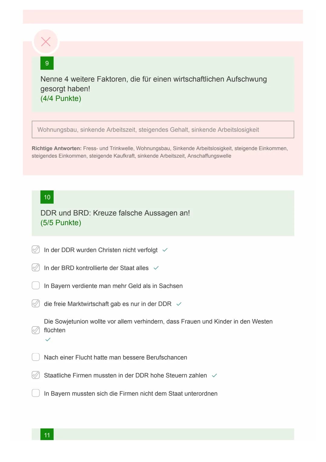 M9 - 1. Große Probe im Fach GSE
Donnerstag 29.10.20
Deutschland in der Nachkriegszeit
"Von 37 möglichen Punkten hast du 36
erreicht.
Damit e