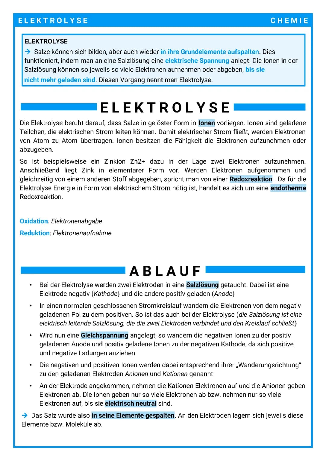 Elektrolyse