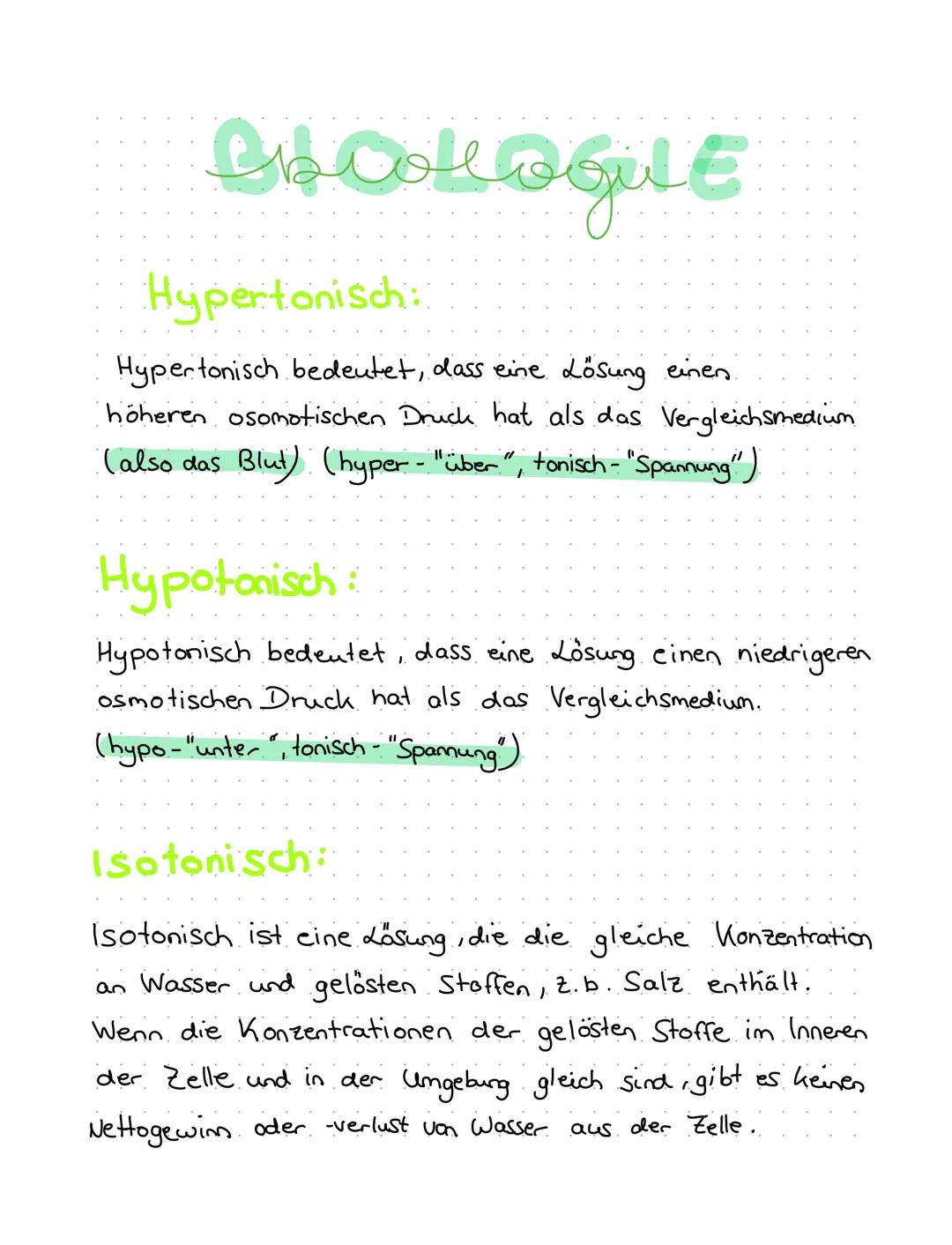 # CHOOLOGOULE

Hypertonisch:

Hypertonisch bedeutet, dass eine Lösung einen.
höheren osomotischen Druck hat als das Vergleichsmedium
(also d