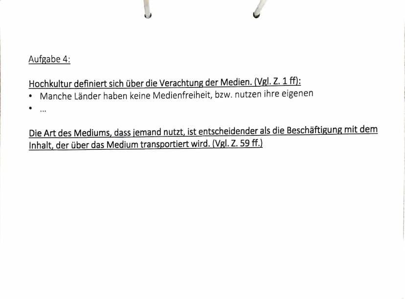 Arbeitsaufträge:
Lest den Text und markiert die zentralen Aspekte.
Arbeitet in Stichpunkten heraus, wie Hörisch den Begriff Medien
definiert