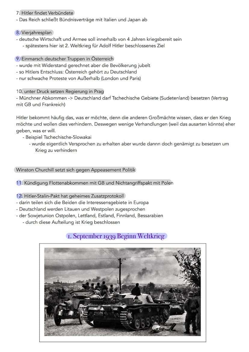 Geschichte Dech, 12, Marla Winter
Hitlers Außenpolitik
Zusammenfassung und Auflistung von Daten, Zielen und Reaktionen des Auslands
Testvorb