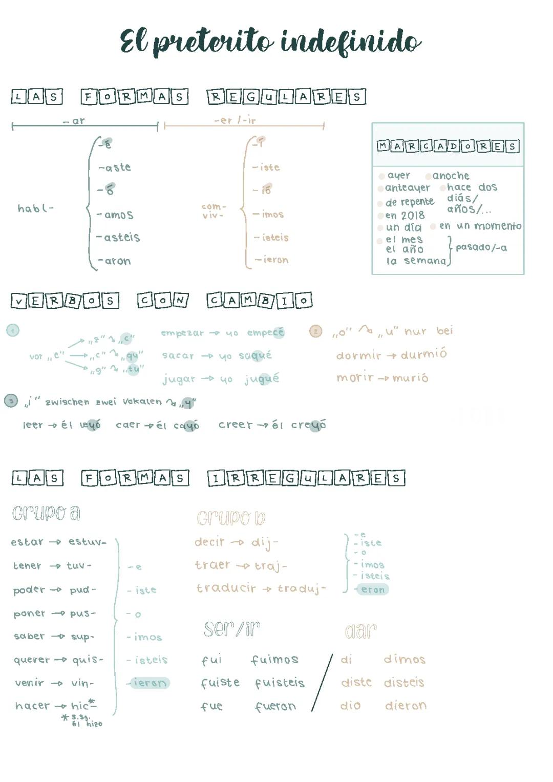 pretérito indefinido&pretérito imperfecto 