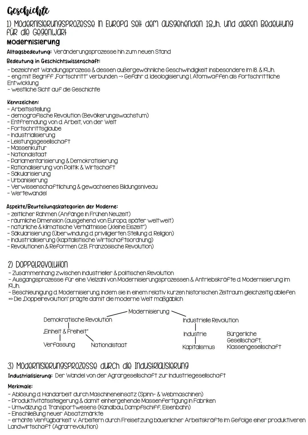 Geschichte
1) Modernisierungsprozesse in EUROPA seit dem ausgehenden 18.Jh. und deren Bedeutung
FÜR die Gegenwart
Modernisierung
Alltagsbede