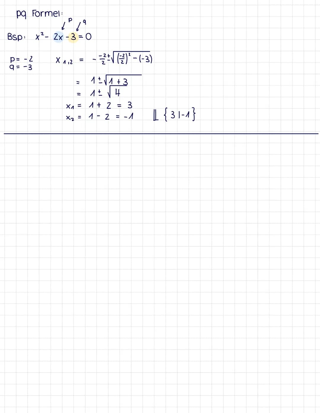 Mathe Lernzettel
Einfache quadratische Gleichungen
Ausklammern:
ax²+bx = 0
(=) x (a ·x +b)= 0
= 0 v ax + b = 01-b
1:a
(=) X₁ =
-믕
Binomische