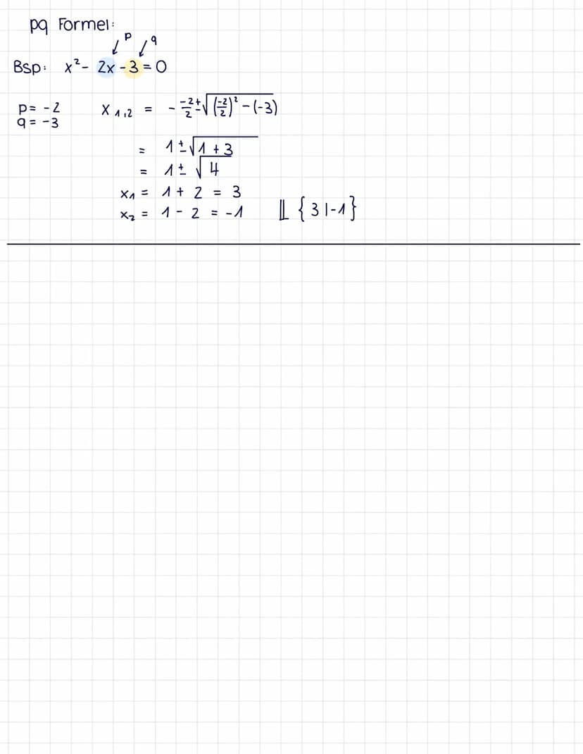 Mathe Lernzettel
Einfache quadratische Gleichungen
Ausklammern:
ax²+bx = 0
(=) x (a ·x +b)= 0
= 0 v ax + b = 01-b
1:a
(=) X₁ =
-믕
Binomische
