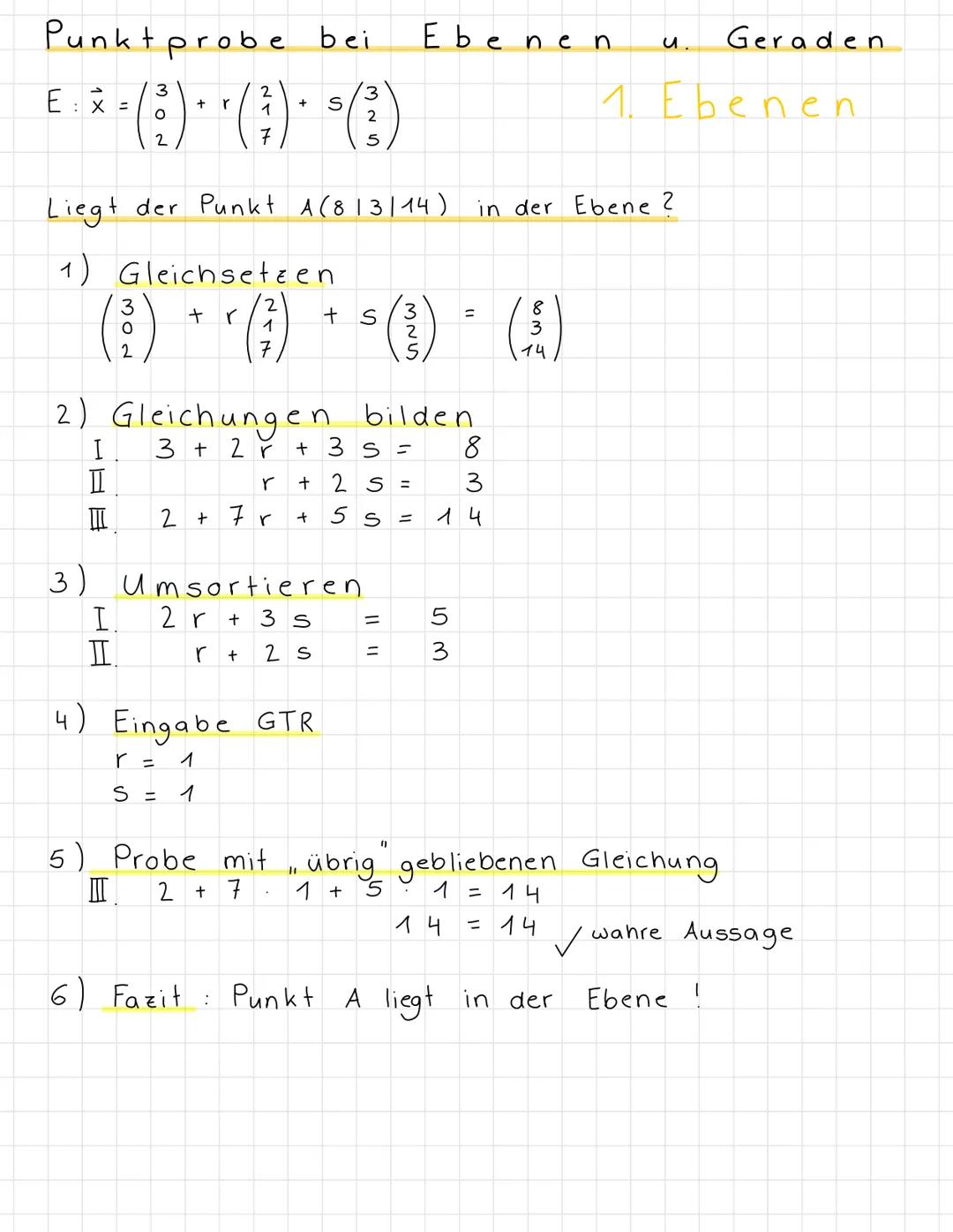 .
Mathe Klausur Nr. 2
11
Ebenengleichung
geg.
Geradengleichung aufstellen ✓
Punkt
Lage
Punktprobe
aufstellen,
am 15.12.21
Länge von Vektoren