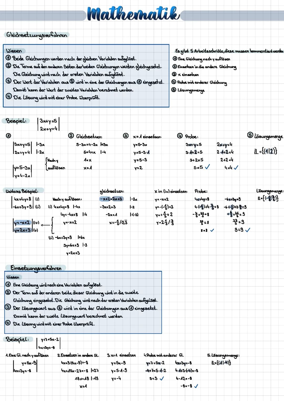 Mathe: Lineare Gleichungssysteme 