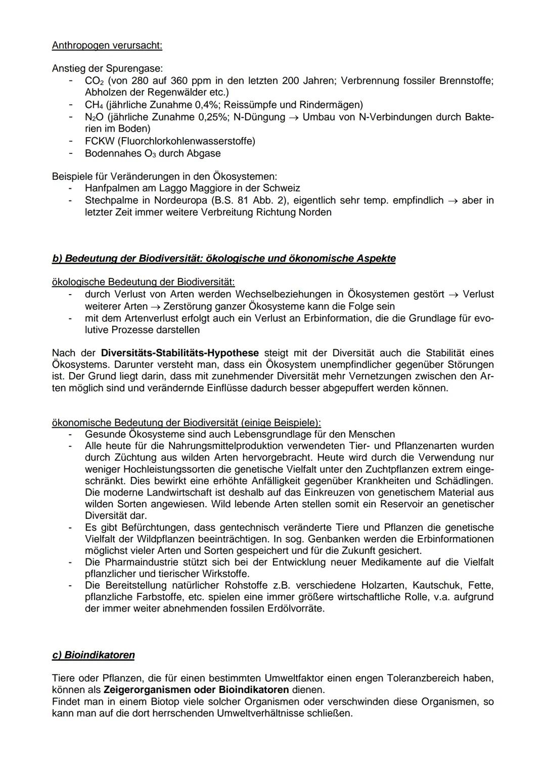 3.3 Anthropogene Einflüsse auf die Biodiversität und ihre Folgen

Definition: Biodiversität = biologische Vielfalt; bezieht sich auf:
- gene