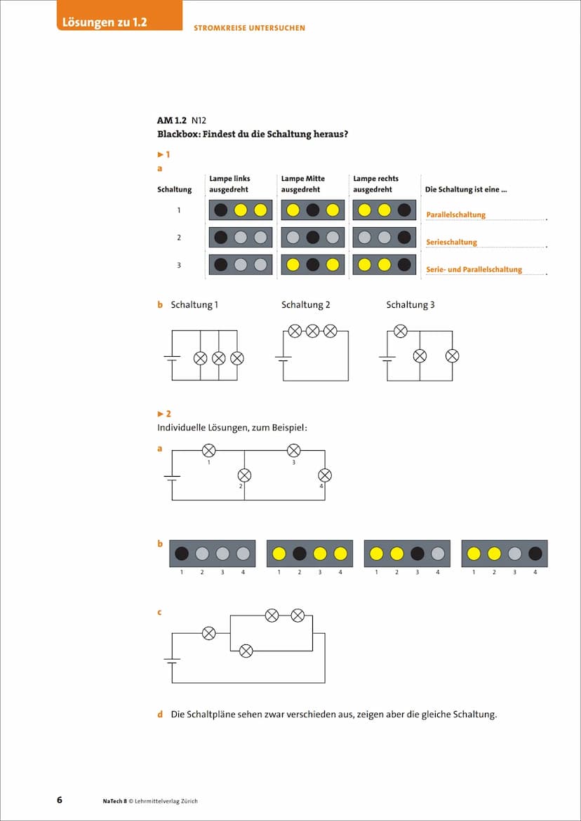 8
ΝΑ
TECH
LM
J>I
ΣΙΝ
Physik, Chemie
Biologie
VZ
1
Stromkreise untersuchen
Lösungen zu
Grundlagenbuch
Arbeitsmaterialien N1, N2, N3
Onlinemat