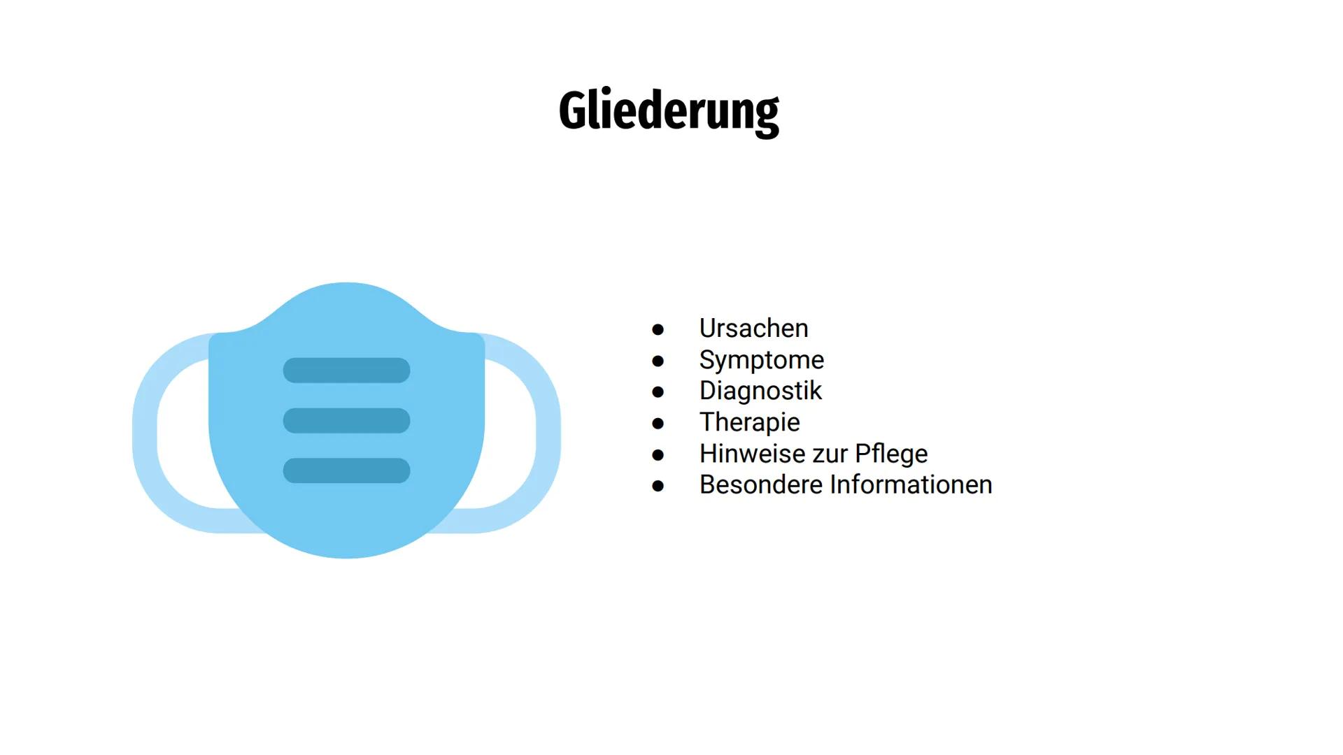 Asthma
bronchiale =
Gliederung
Ursachen
Symptome
Diagnostik
Therapie
Hinweise zur Pflege
Besondere Informationen Entzündung d. Bronchien ode