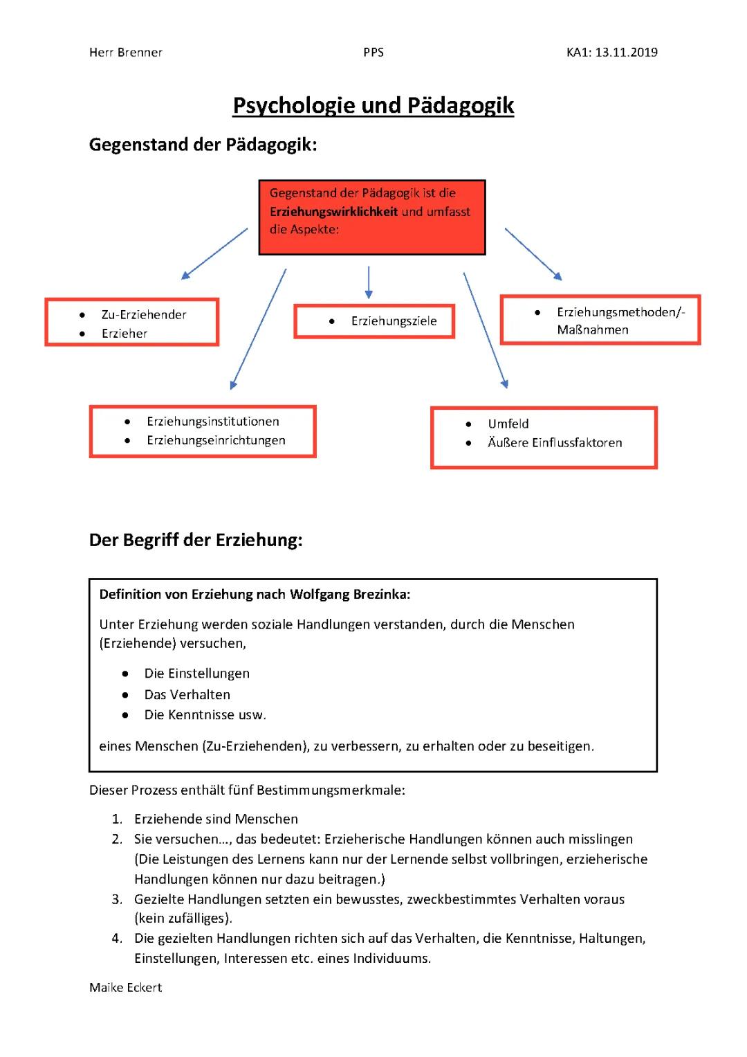 Erziehung, Pädagogik und Psychologie 