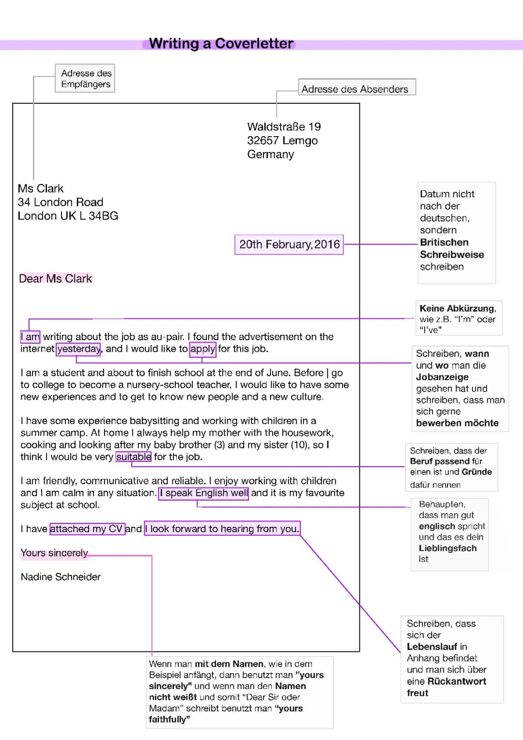 Writing a cover letter 