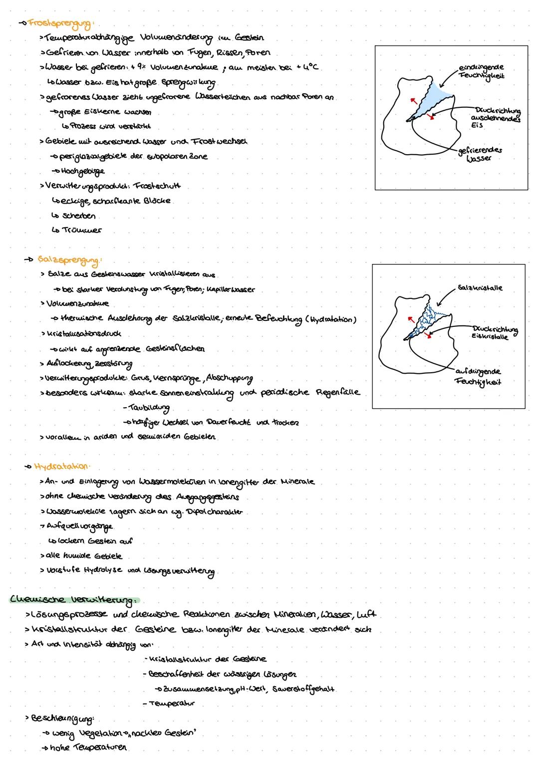 verwitterung:
> Lockerung, Aufbereitung, zerstörung von Gestein
L in Oberflächennahe bzw. an der Erdoberfläche
> unter Einfluss exagener Krä