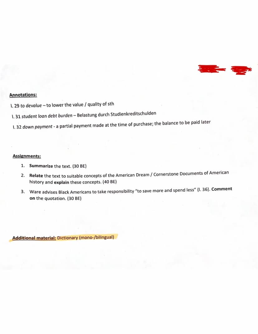5
de pay
10
15
20
25
30
35
Q1 LK Englisch
1. Nachschreibklausur
Black America and the American Dream
by Janis Ware, September 19, 2022
Name: