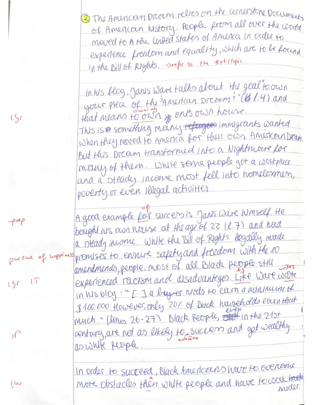 5
de pay
10
15
20
25
30
35
Q1 LK Englisch
1. Nachschreibklausur
Black America and the American Dream
by Janis Ware, September 19, 2022
Name: