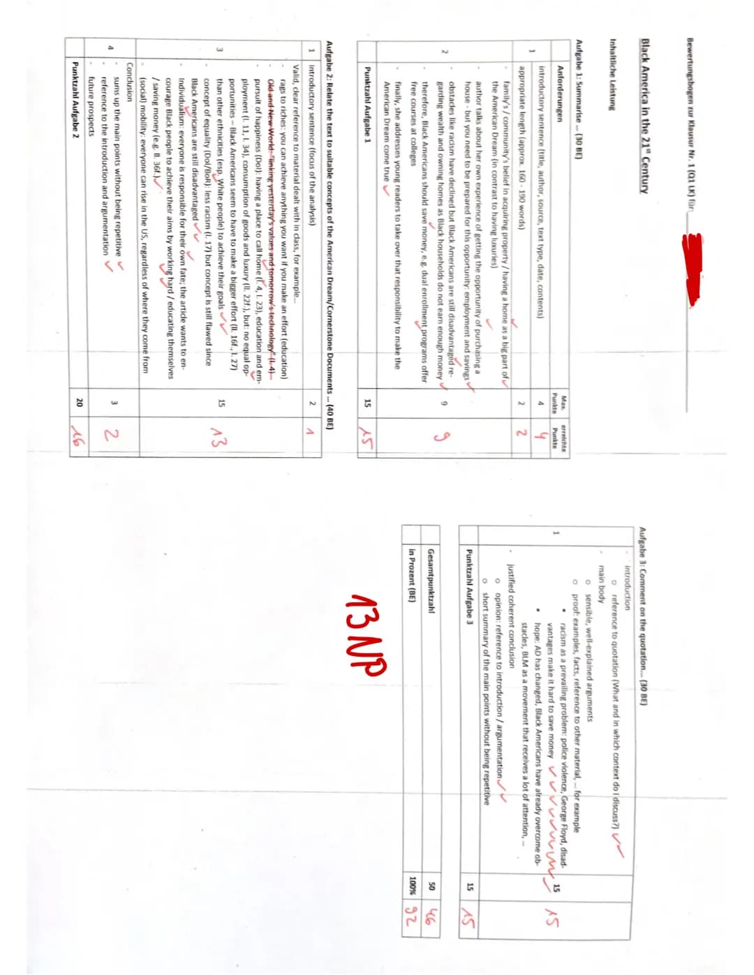 5
de pay
10
15
20
25
30
35
Q1 LK Englisch
1. Nachschreibklausur
Black America and the American Dream
by Janis Ware, September 19, 2022
Name: