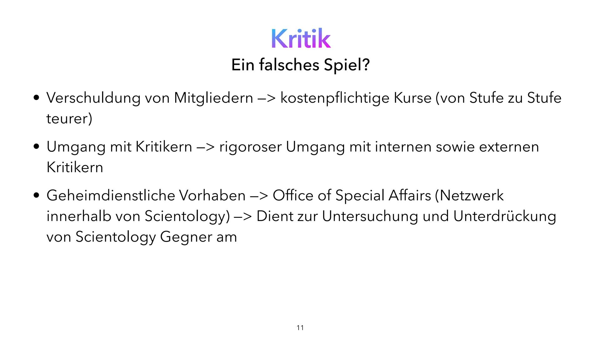 J
SCIENTOLOGY
Was steckt hinter der Fassade?
von Franzi, Maurice und David Inhaltsverzeichnis
Gliederung der Themen
• Was ist Scientology?
•