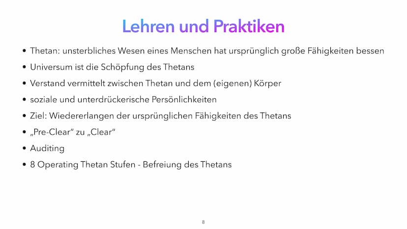 J
SCIENTOLOGY
Was steckt hinter der Fassade?
von Franzi, Maurice und David Inhaltsverzeichnis
Gliederung der Themen
• Was ist Scientology?
•
