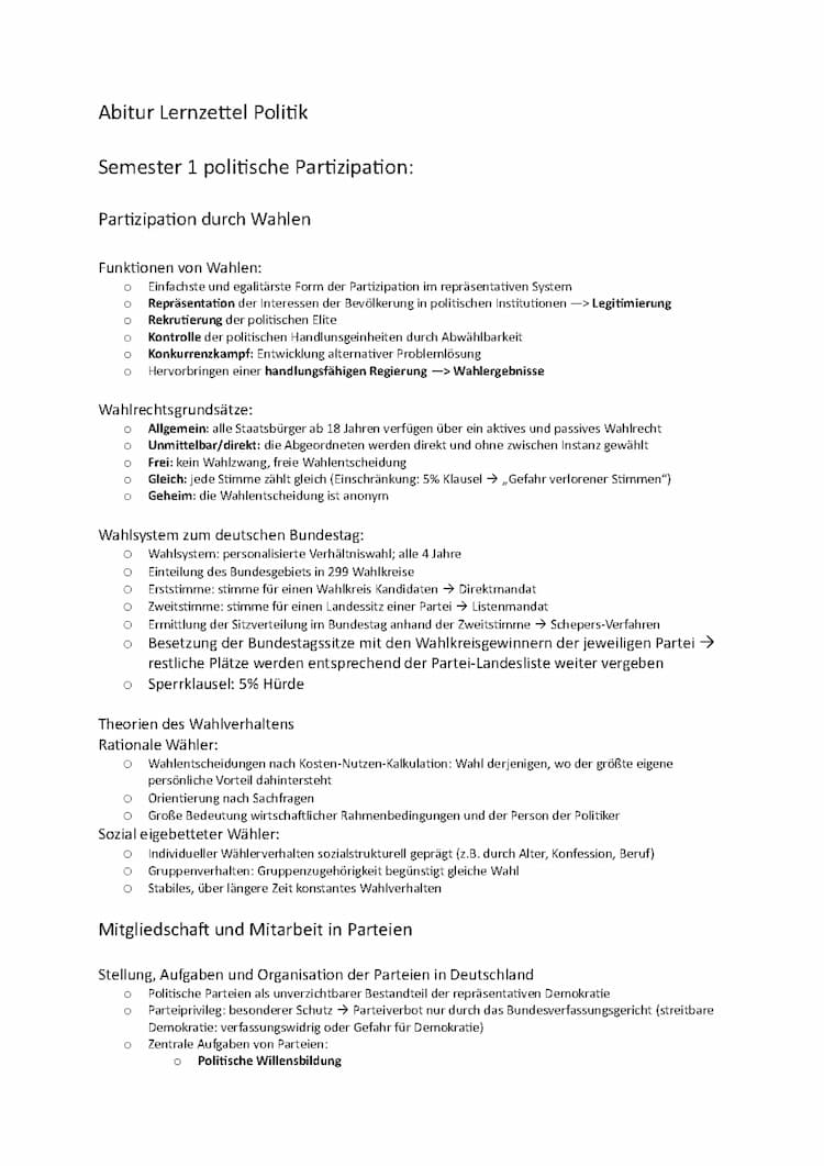 Know Politik Abitur Niedersachsen 2023 alle 4 Semester  thumbnail