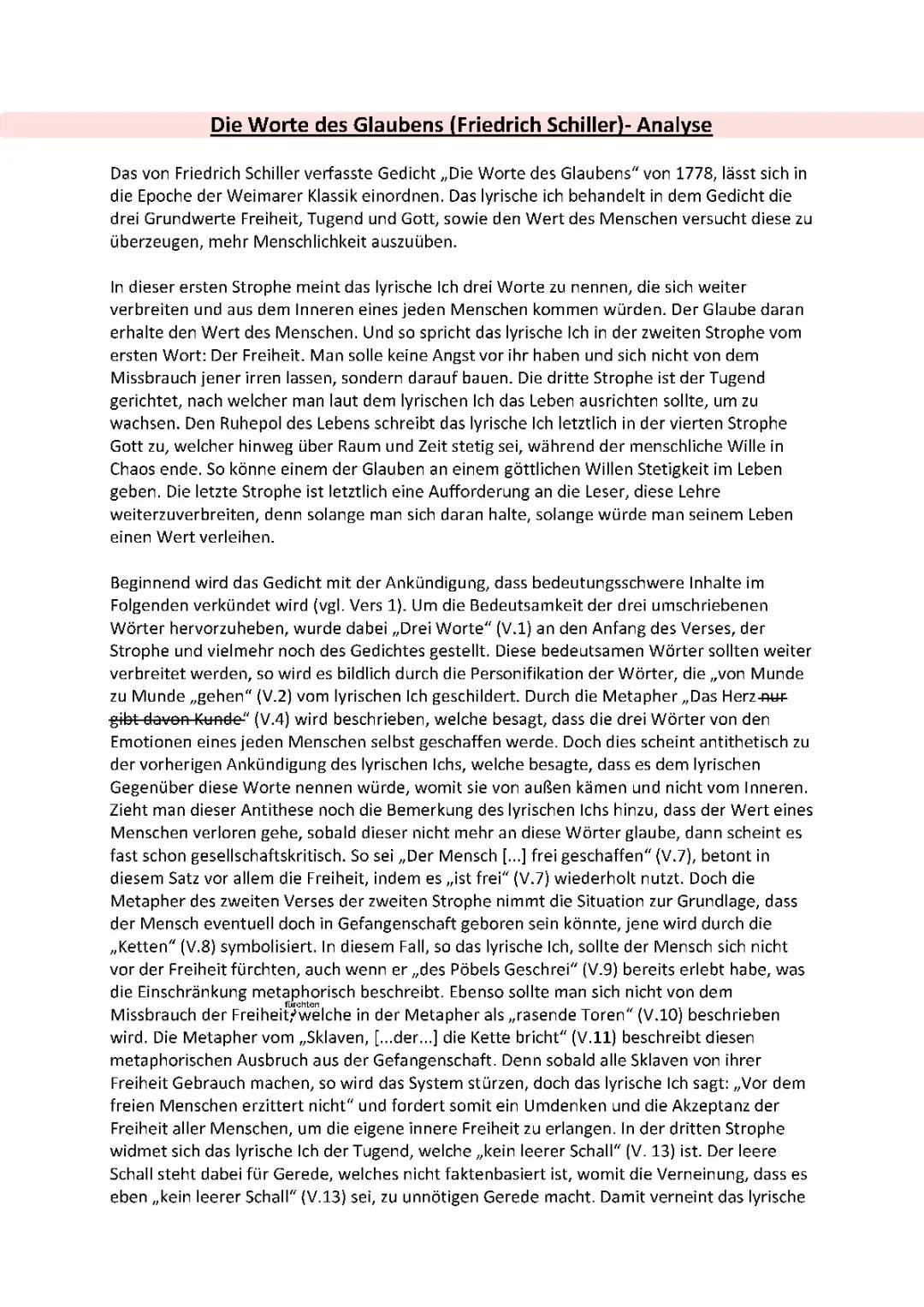 die worte des glaubens (friedrich schiller)