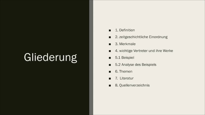 NEUE
SACHLICHKEIT:
LITERATUR DER
WEIMARER
REPUBLIK
Eine Präsentation
von Luisa Gliederung
■
■
1. Definition
2. zeitgeschichtliche Einordnung