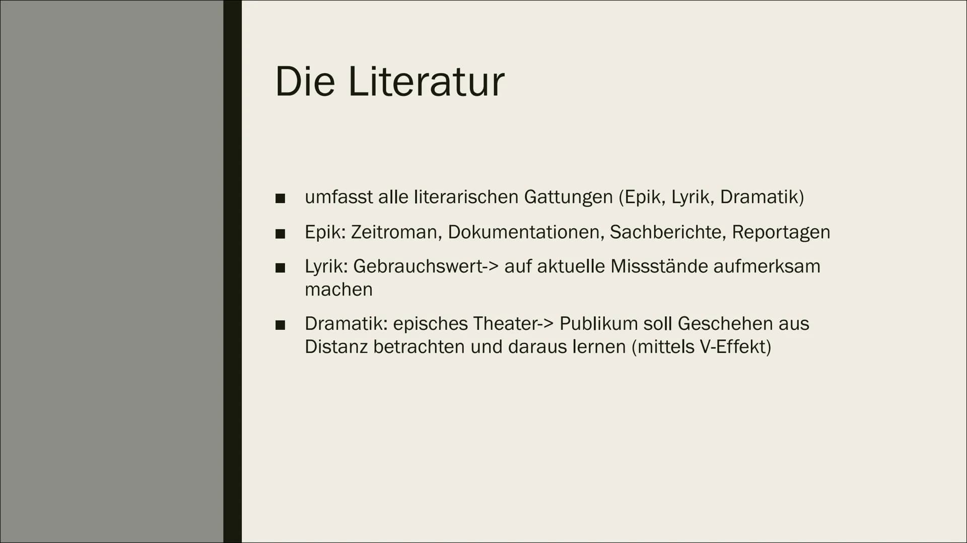 NEUE
SACHLICHKEIT:
LITERATUR DER
WEIMARER
REPUBLIK
Eine Präsentation
von Luisa Gliederung
■
■
1. Definition
2. zeitgeschichtliche Einordnung