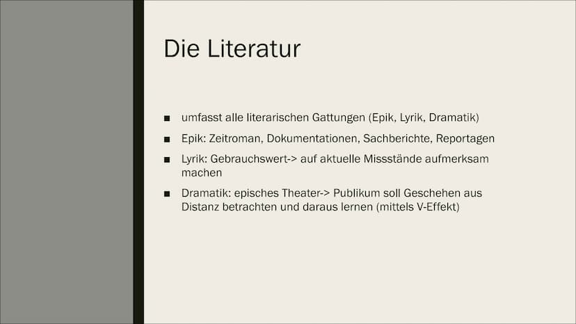 NEUE
SACHLICHKEIT:
LITERATUR DER
WEIMARER
REPUBLIK
Eine Präsentation
von Luisa Gliederung
■
■
1. Definition
2. zeitgeschichtliche Einordnung