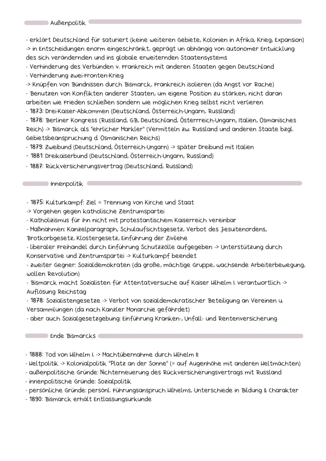 Otto von Bismarck
Ziele
- einheitliches Deutschland unter preußischer
Führung (Hegemonie Preußens)
- Aufrechterhaltung d. friedenssichernden