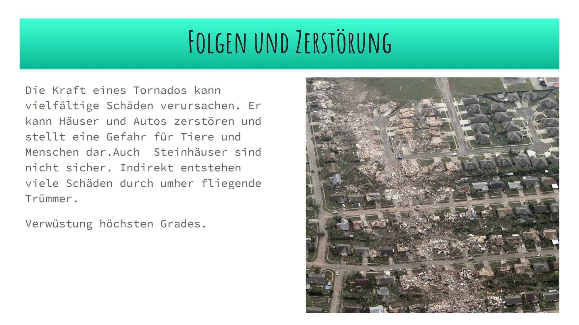 TORNADOS INHALT
1) Was ist ein Tornado?
2) Der Unterschied zwischen Tornado und Hurrikane
3) Entstehung eines Tornados
4) Kennwerte eines To