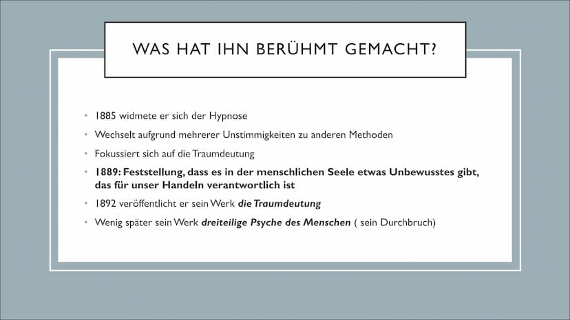 SIGMUND FREUD
Eine Präsentation von Luzie und Leonie T. 1) Kurzbiografie
a) Wer war Sigmund Freud?
b) Kindheit und Ausbildung
c) Akademische