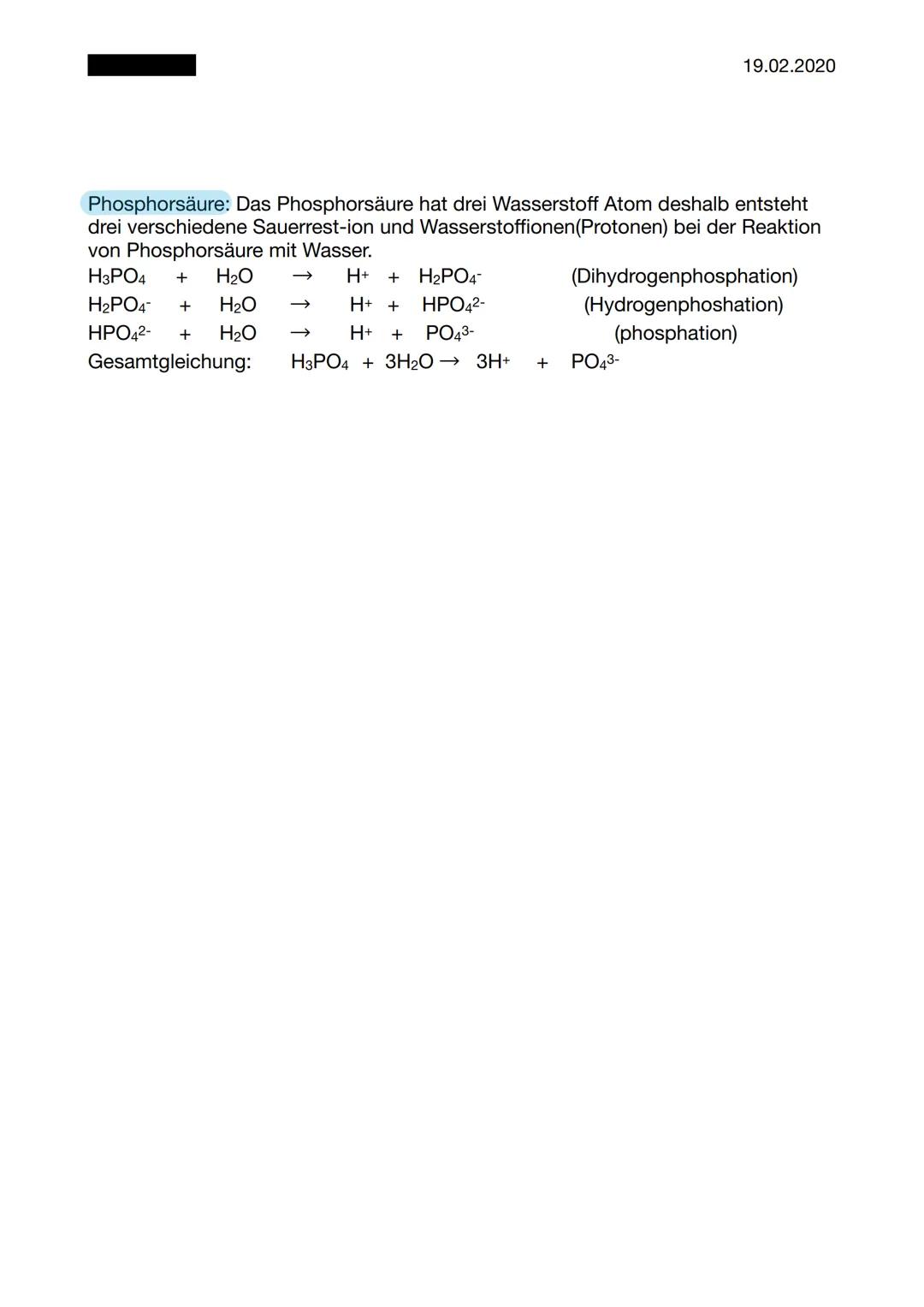 Wie reagieren diese Säuren, wenn man sie in Wasser gibt? Schreibe
Reaktionsgleichung auf.
Salzsäure
Salpetersäure
Flusssäure
- *Kohlensäure
