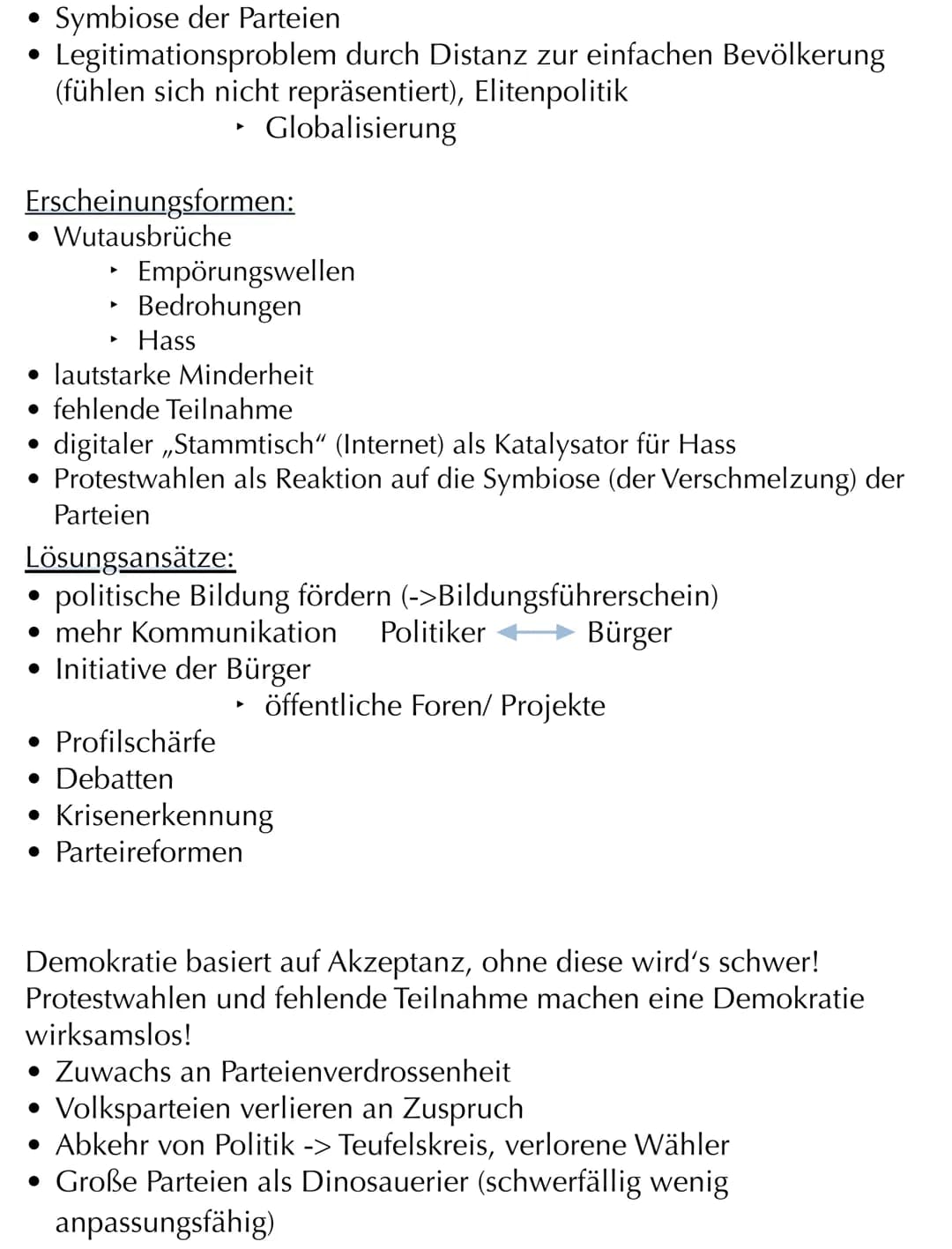 2.Kursarbeit 12/1
Themen
1. Populismus
2. Demontage des Politischen
Politikverdrossenheit
3.
4. Funktionen der Parteien
▸ 5. Veränderungen i