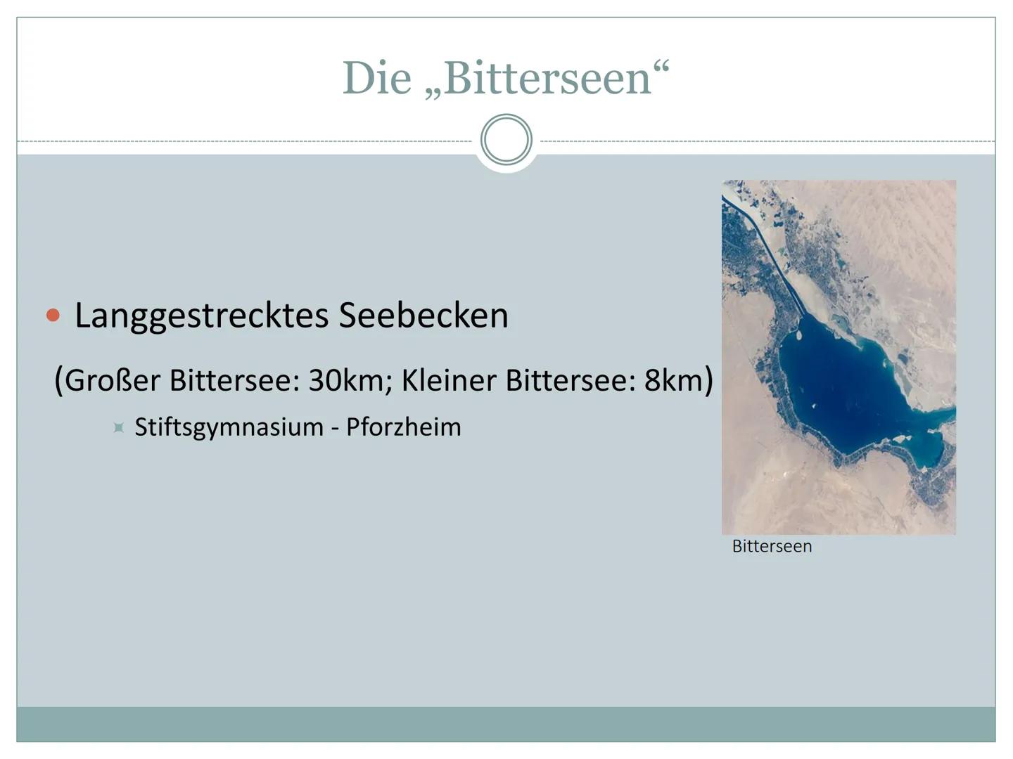 Der Suezkanal
Wie und warum prägt der Mensch Räume?
1. Allgemeine Informationen
Schifffahrtskanal zwischen Port Said und Port Taufiq (Ägypte