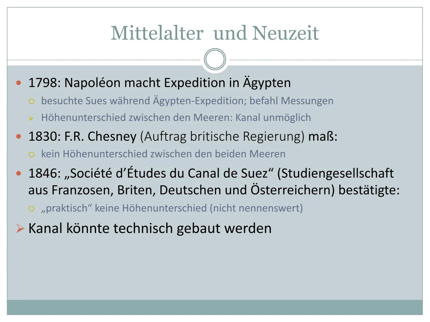 Der Suezkanal
Wie und warum prägt der Mensch Räume?
1. Allgemeine Informationen
Schifffahrtskanal zwischen Port Said und Port Taufiq (Ägypte