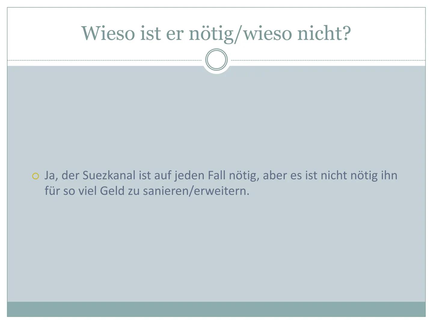 Der Suezkanal
Wie und warum prägt der Mensch Räume?
1. Allgemeine Informationen
Schifffahrtskanal zwischen Port Said und Port Taufiq (Ägypte