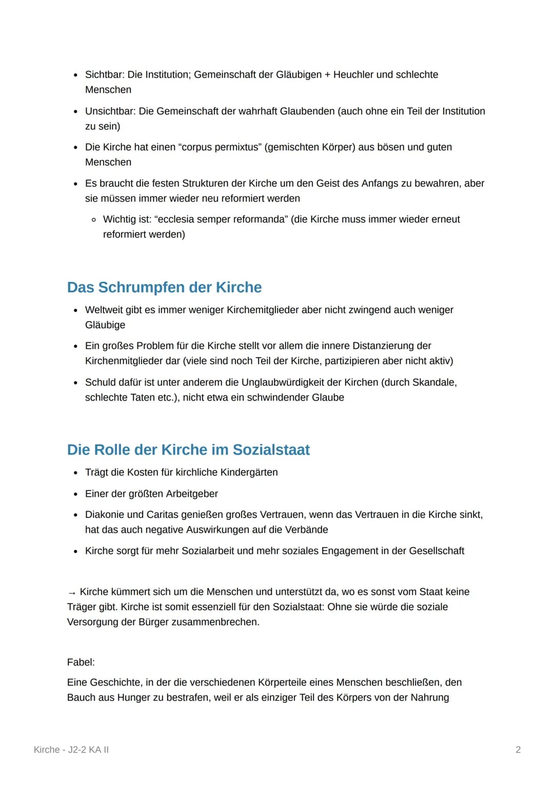 Kirche - J2-2 KA II
Über die Definition der Kirche, das Evangelium und die Relevanz der
Religion.
Braucht Glaube Kirche? - Unterschiedliche 