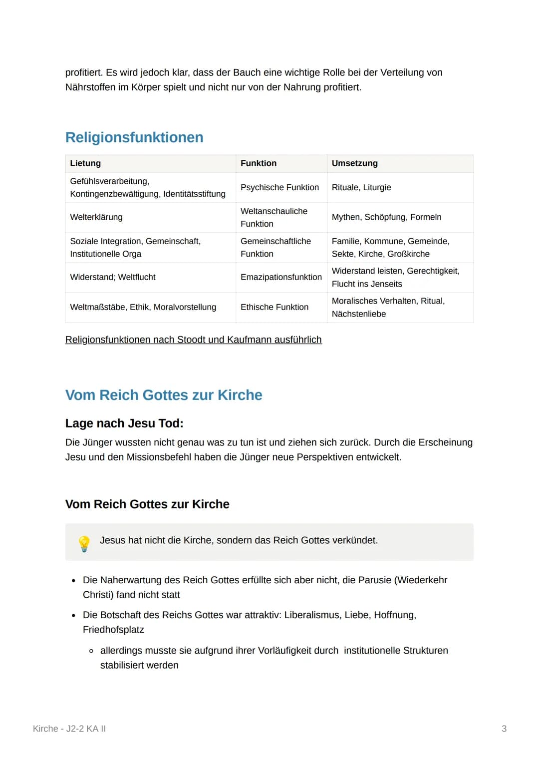 Kirche - J2-2 KA II
Über die Definition der Kirche, das Evangelium und die Relevanz der
Religion.
Braucht Glaube Kirche? - Unterschiedliche 