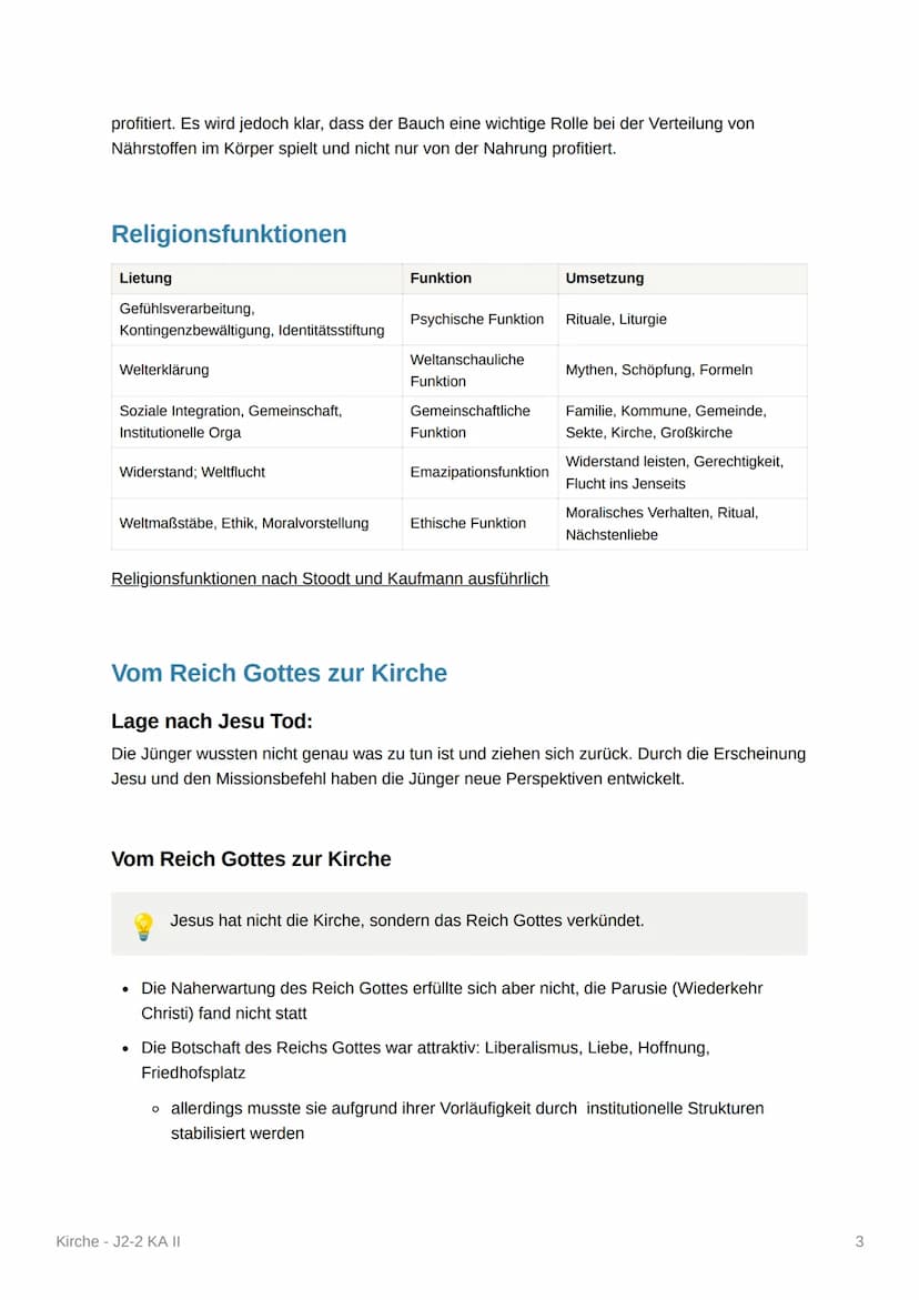 Kirche - J2-2 KA II
Über die Definition der Kirche, das Evangelium und die Relevanz der
Religion.
Braucht Glaube Kirche? - Unterschiedliche 