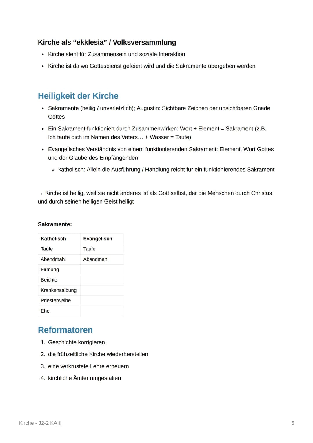 Kirche - J2-2 KA II
Über die Definition der Kirche, das Evangelium und die Relevanz der
Religion.
Braucht Glaube Kirche? - Unterschiedliche 