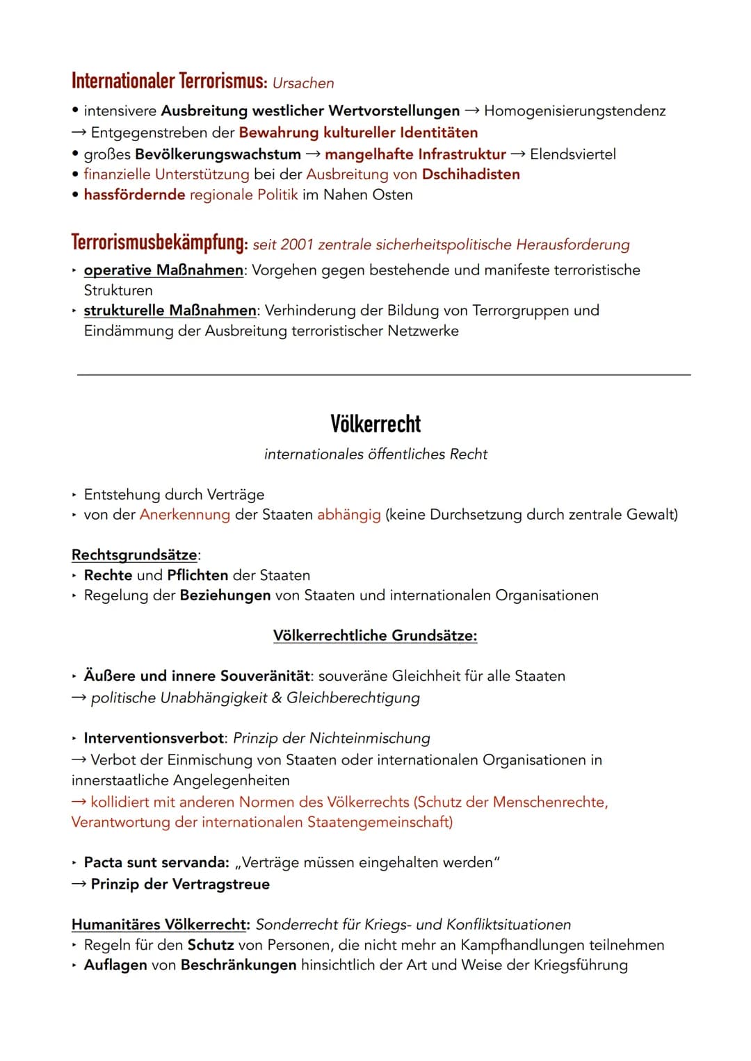 Krieg:
Definition & Merkmale:
• organisierter bewaffneter Kampf zwischen Staaten oder Staatengruppen
• Ziel: Interessendurchsetzung → Konfli