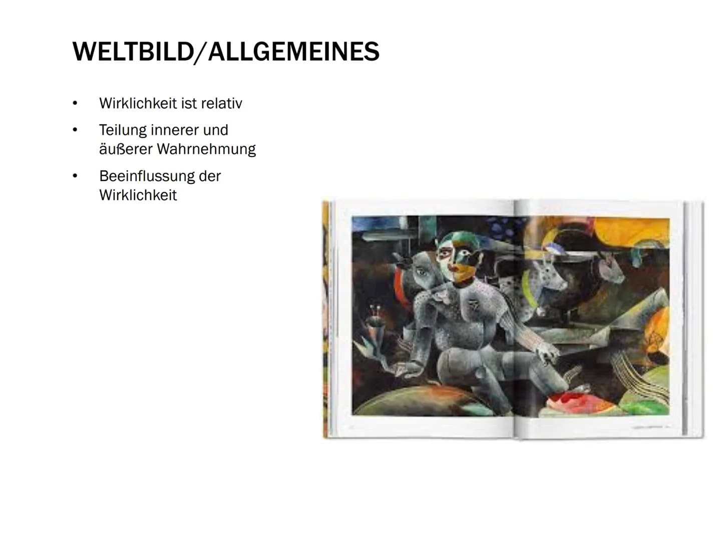EXPRESSIONISMUS GLIEDERUNG
Weltbild/Allgemeines
Wass
Historisches
Kultur
Literatur
Malerei
Architektur
Musik
Teror WELTBILD/ALLGEMEINES
●
Wi