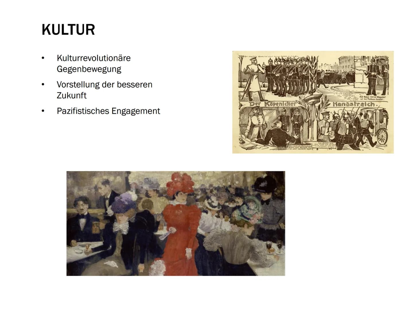 EXPRESSIONISMUS GLIEDERUNG
Weltbild/Allgemeines
Wass
Historisches
Kultur
Literatur
Malerei
Architektur
Musik
Teror WELTBILD/ALLGEMEINES
●
Wi