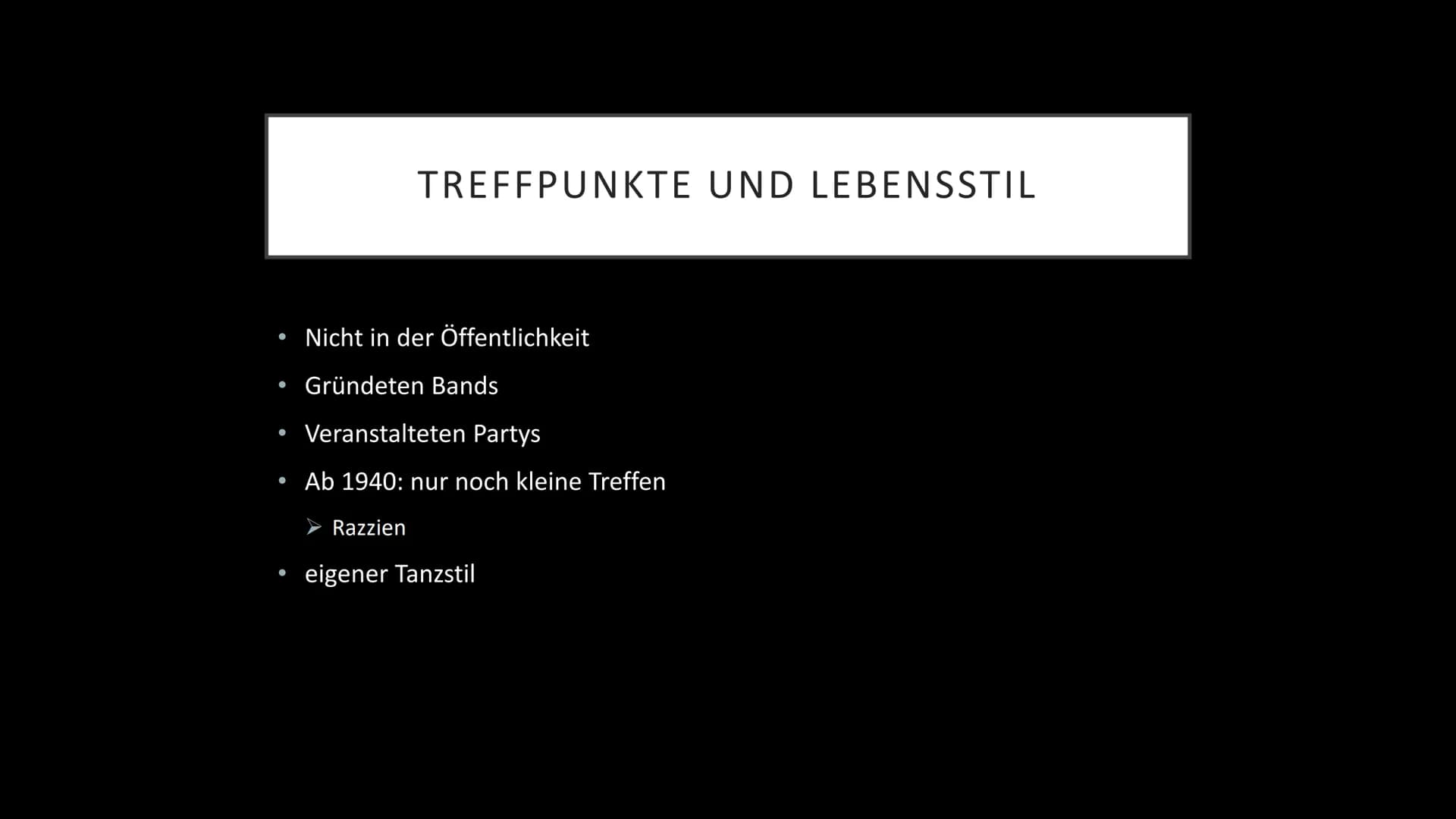 DIE SWING-JUGEND
Referat von Hannah Steinhauer und Chiara Blum Treffpunkte und Lebensstil
• Cliquenbildung
●
●
●
Sprachliche Eigenheiten
Die