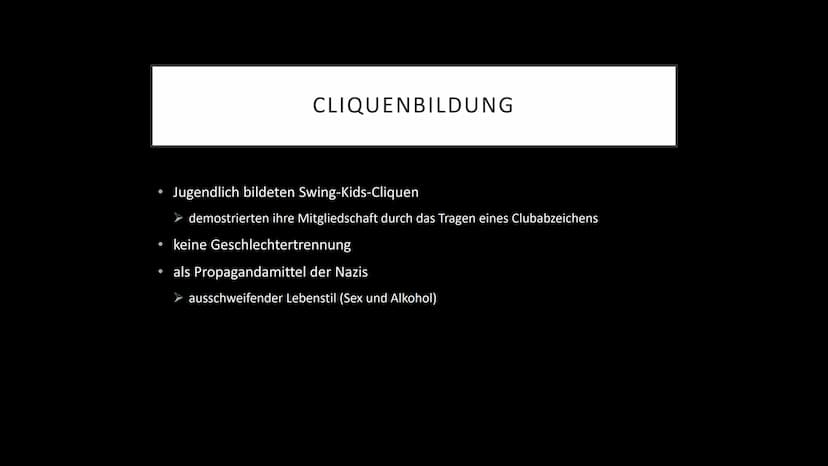 DIE SWING-JUGEND
Referat von Hannah Steinhauer und Chiara Blum Treffpunkte und Lebensstil
• Cliquenbildung
●
●
●
Sprachliche Eigenheiten
Die