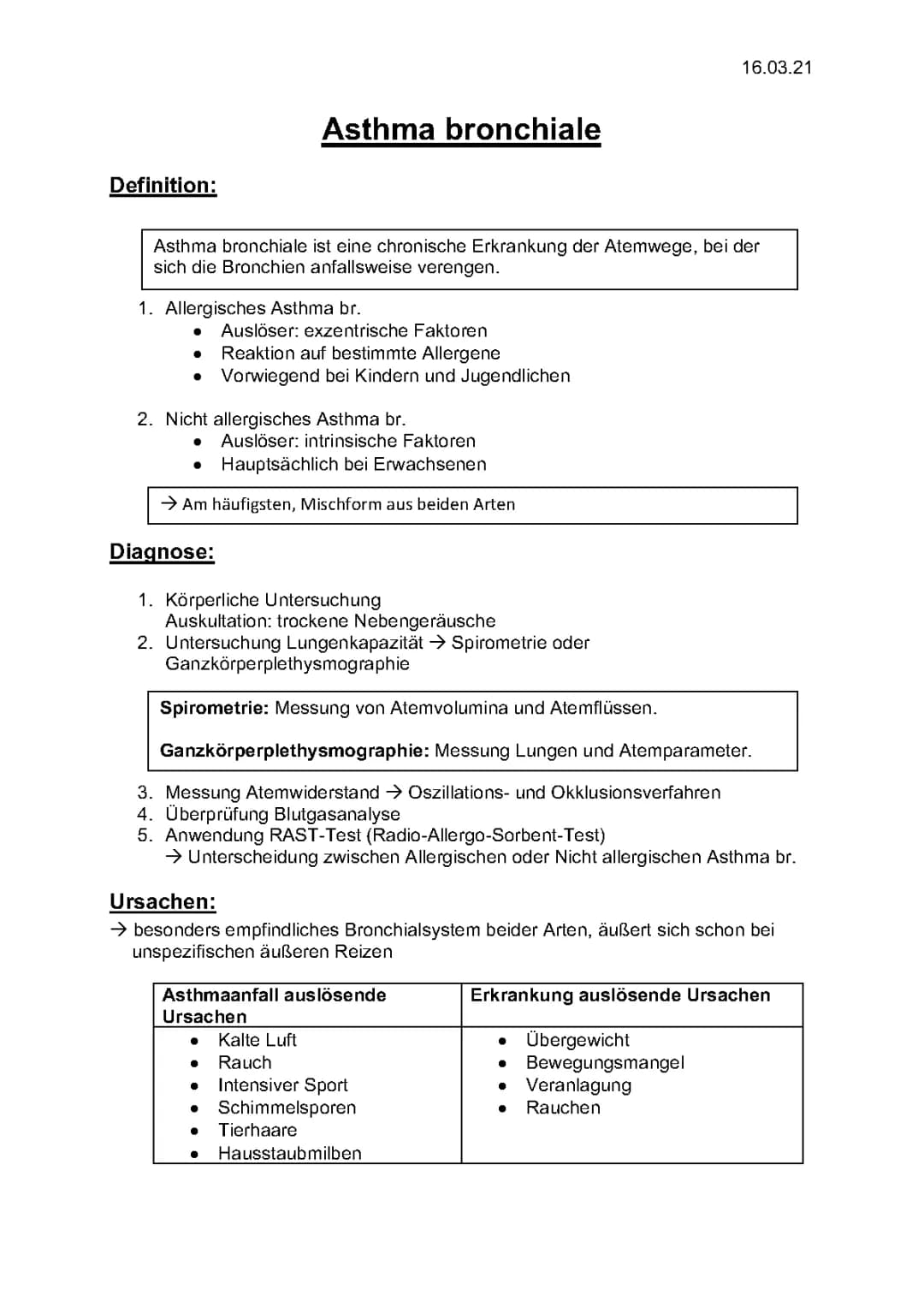 Asthma bronchiale