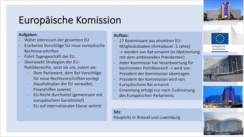 politische Institutionen
der EU Gliederung
• Europäisches Parlament
●
• Europäischer Rat
●
• Rat der Europäischen Union
Europäischer Gericht